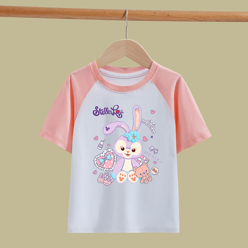 Sun baby Áo Thun Ngắn Tay In Hoạt Hình Disney Dễ Thương Cho Bé Gái