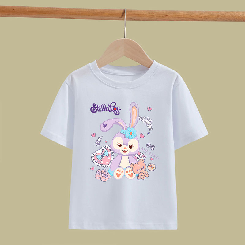 Sun baby Áo Thun Ngắn Tay In Hoạt Hình Disney Dễ Thương Cho Bé Gái