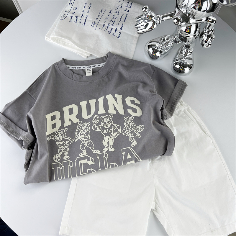 Sun baby Áo Thun Tay Ngắn In Chữ Thời Trang Mùa Hè 2023 Cho Bé