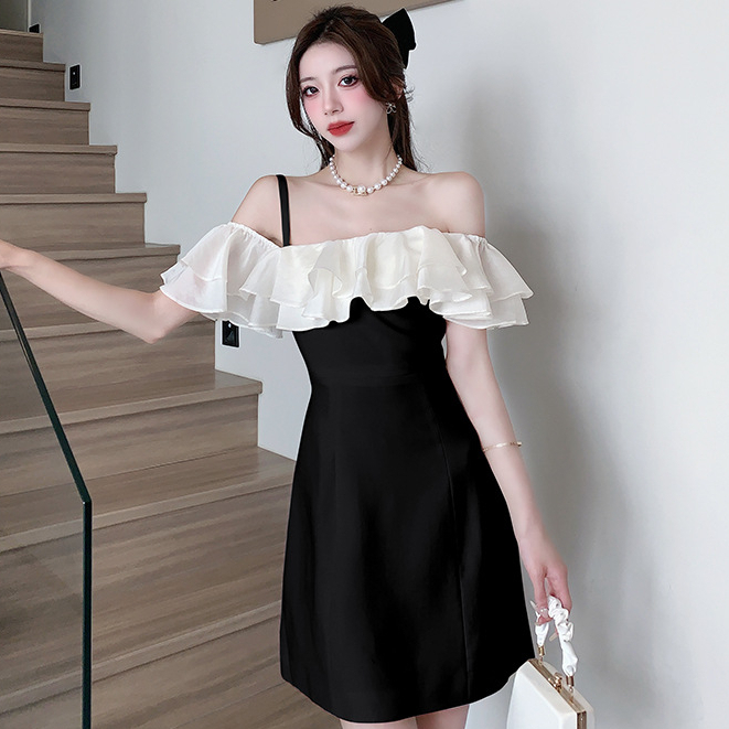 Đầm Nữ Hai Lớp Cổ Tròn Nhấn Eo Thời Trang Thanh Lịch
