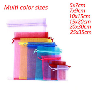 Túi Dây Rút Bằng Vải Organza Màu Trắng Đựng Quà Trang Sức / Trang Sức / Lễ Hội