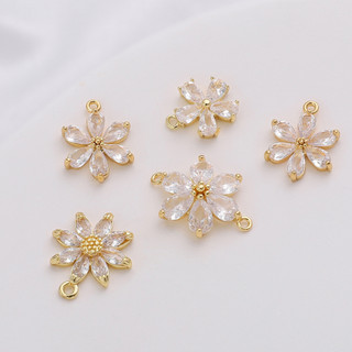 1 Mặt Dây Chuyền Hình Cánh Hoa Mạ Vàng 14k