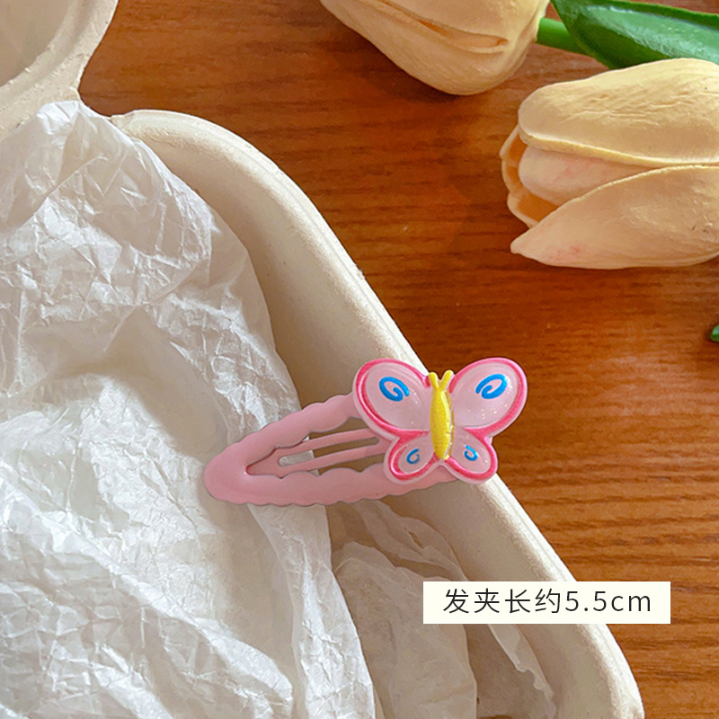 Kẹp Tóc Hình Bướm / Giọt Nước Màu Hồng Dễ Thương Cho Nữ