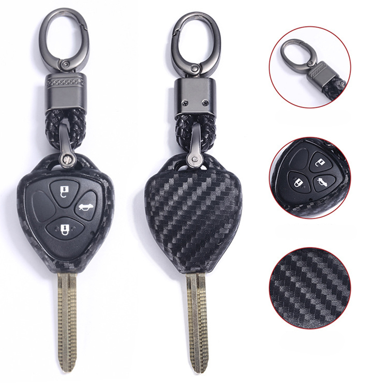 Bao chìa khóa Toyota Vios, Yaris, Innova, Altis, Fortuner, Hilux, Camry 2006 - 2012 Chất liệu silicon mềm kết cấu sợi carbon