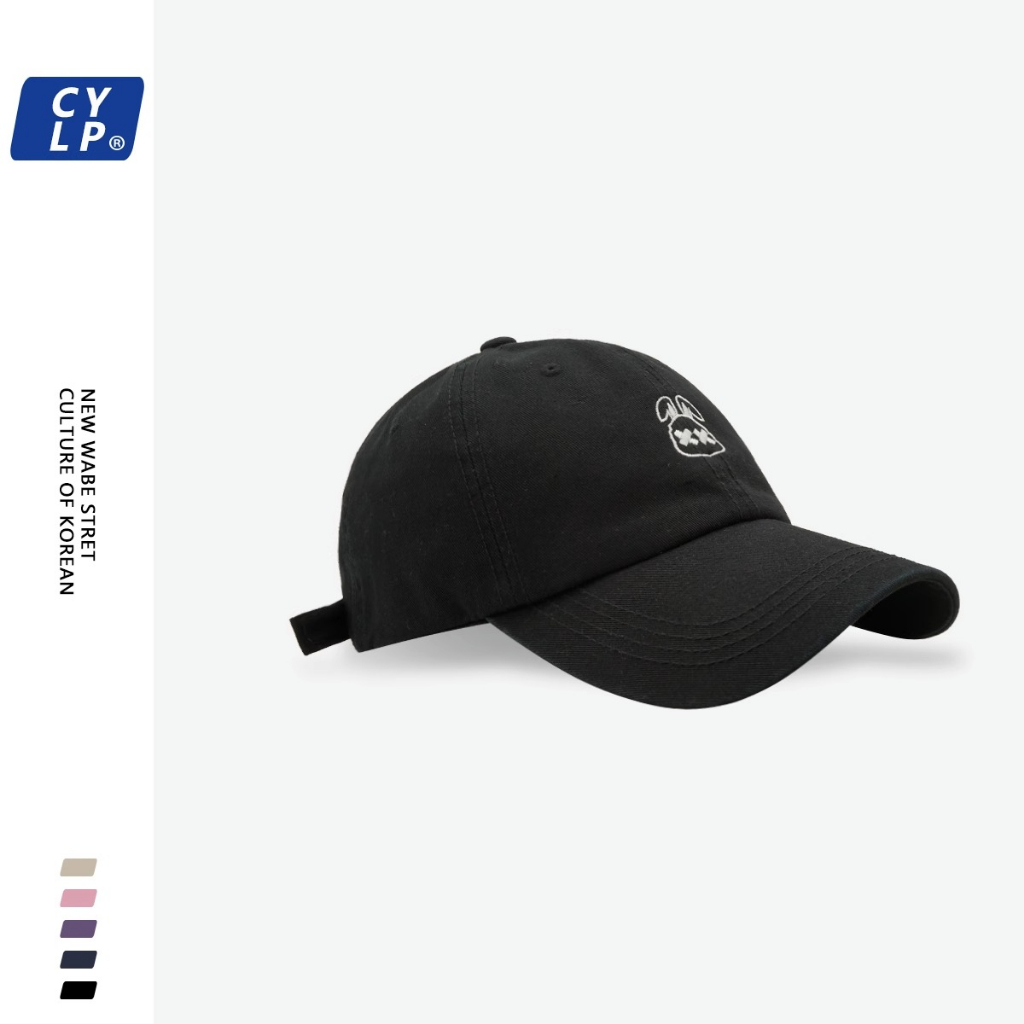 Mũ Lưỡi Trai Mềm Thêu Hình Thỏ Dễ Thương Phong Cách Hàn Quốc Cho Cặp Đôi