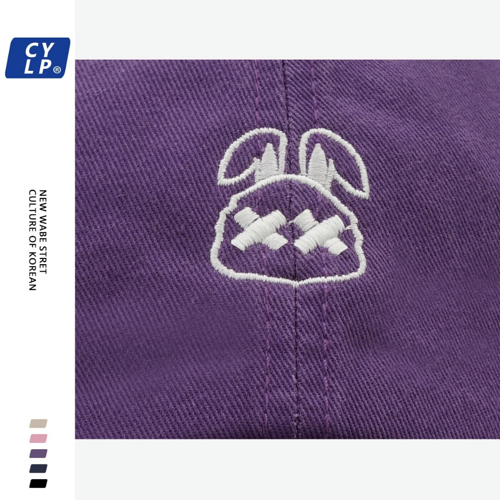 Mũ Lưỡi Trai Mềm Thêu Hình Thỏ Dễ Thương Phong Cách Hàn Quốc Cho Cặp Đôi