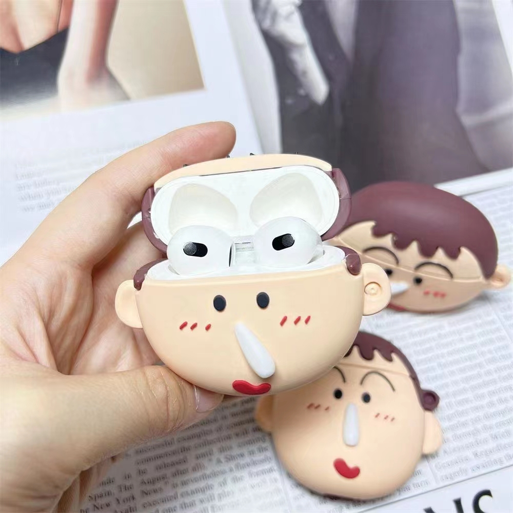 Vỏ Bảo Vệ Hộp Sạc Tai Nghe AirPods 1 / 2 / Pro / 3 Bằng Silicon Họa Tiết Hoạt Hình Dễ Thương Chống Sốc