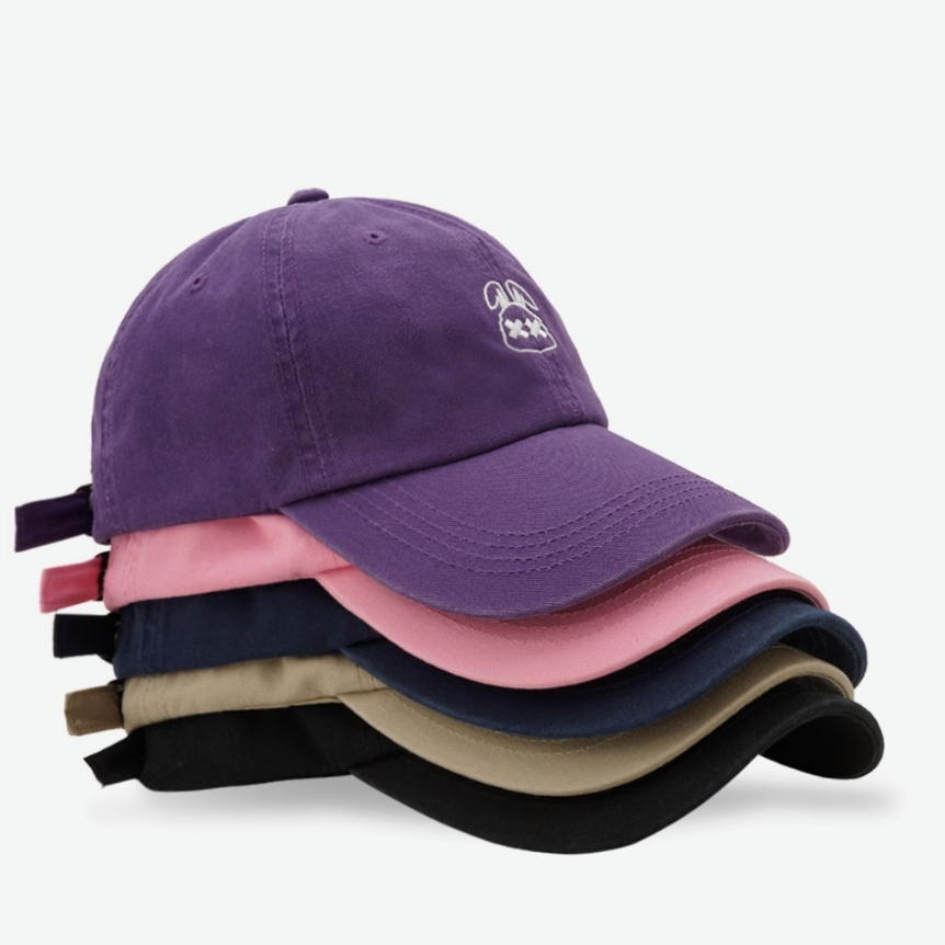 Mũ Lưỡi Trai Mềm Thêu Hình Thỏ Dễ Thương Phong Cách Hàn Quốc Cho Cặp Đôi