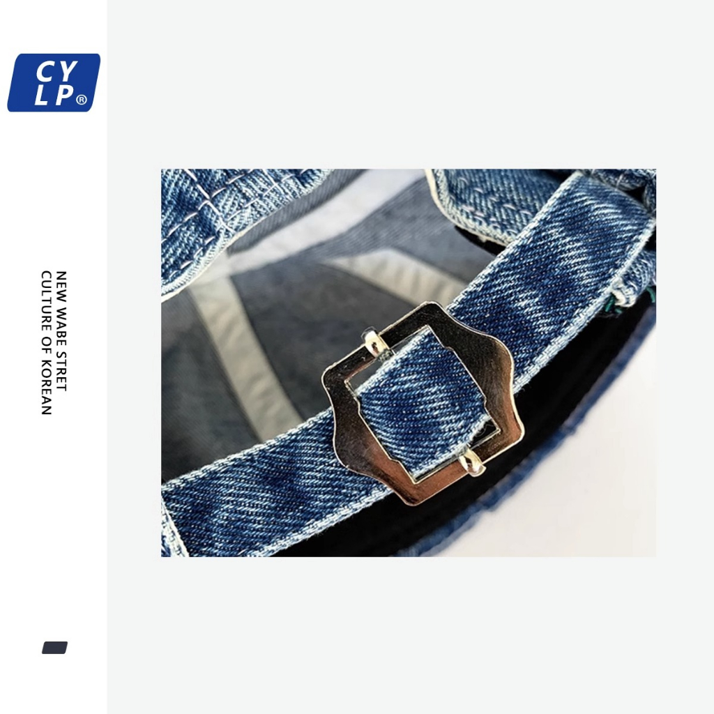 Mũ Lưỡi Trai Denim In Chữ Phong Cách Hiphop Đường Phố Hàn Quốc Cho Nam Nữ