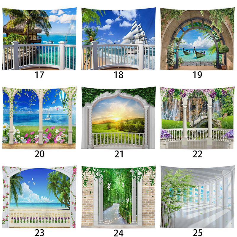 Thảm Treo Tường Trang Trí In Hình Phong Cảnh Đại Dương