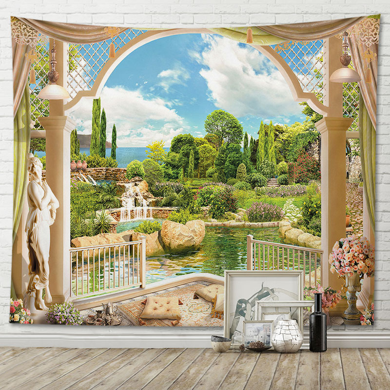 Thảm Treo Tường Trang Trí In Hình Phong Cảnh Đại Dương