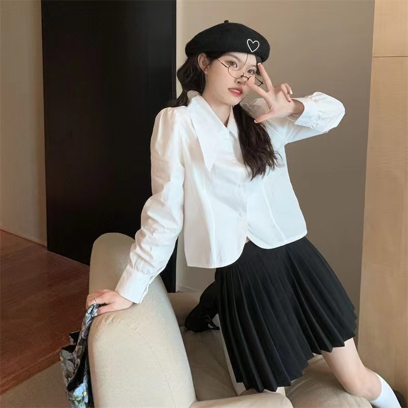 Áo Sơ Mi Nữ Dài Tay Dáng Rộng Phong Cách Hàn Quốc Baju Baju Wanita Lengan Panjang Hàng Mới Có Sẵn