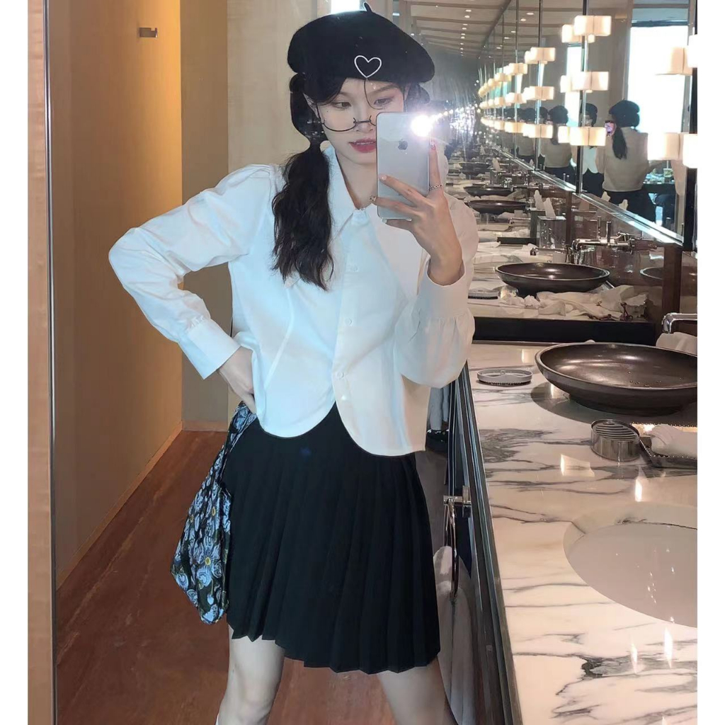 Áo Sơ Mi Nữ Dài Tay Dáng Rộng Phong Cách Hàn Quốc Baju Baju Wanita Lengan Panjang Hàng Mới Có Sẵn