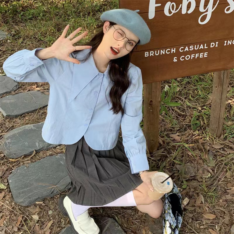 Áo Sơ Mi Nữ Dài Tay Dáng Rộng Phong Cách Hàn Quốc Baju Baju Wanita Lengan Panjang Hàng Mới Có Sẵn