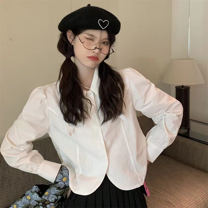 Áo Sơ Mi Nữ Dài Tay Dáng Rộng Phong Cách Hàn Quốc Baju Baju Wanita Lengan Panjang Hàng Mới Có Sẵn