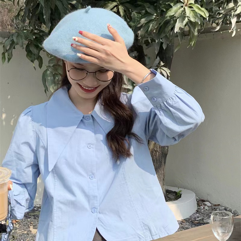 Áo Sơ Mi Nữ Dài Tay Dáng Rộng Phong Cách Hàn Quốc Baju Baju Wanita Lengan Panjang Hàng Mới Có Sẵn
