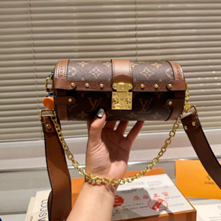 Túi Xách Da Bò Thật Khóa Hình Trụ Họa Tiết Rồng PAPILLON Em Bé Phong Cách Mới Kèm Hộp Đựng Cho Nữ LL777777-0620