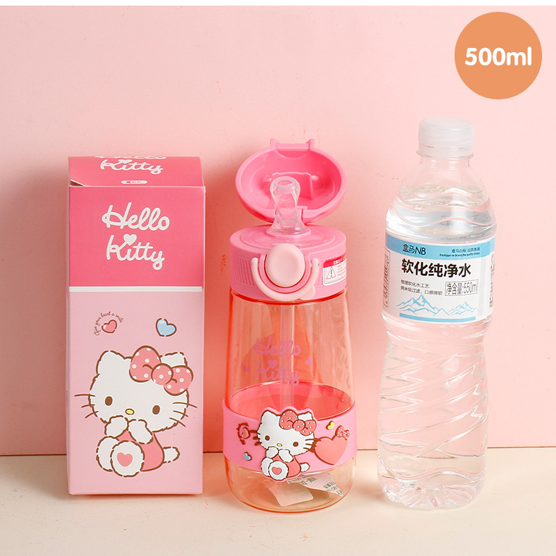 Bình Nước Bằng Nhựa Cấp Thực Phẩm Có Ống Hút Hình Hello Kitty Đáng Yêu Cho Mẹ Bầu