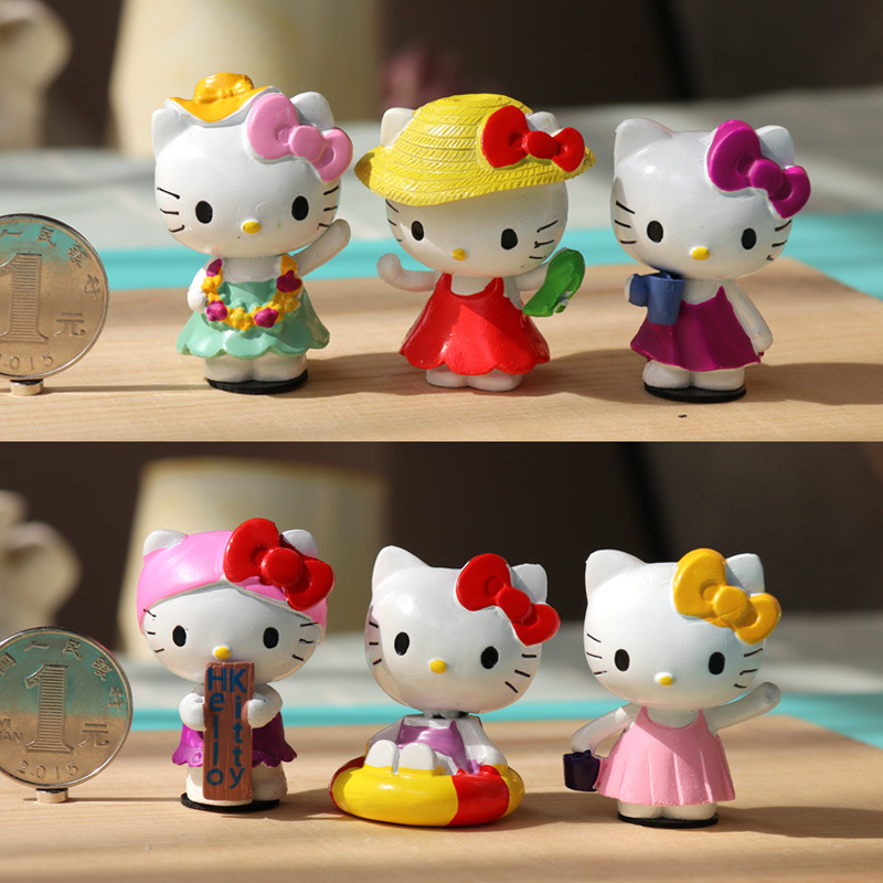 6 cái / bộ 3-4 cm nhật bản anime sanrio hello kitty kuromi my melody cinnamoro pochacco onpompurin cat q phiên bản pvc action figures mô hình búp bê đồ chơi trẻ em quà tặng