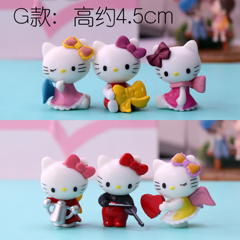 6 cái / bộ 3-4 cm nhật bản anime sanrio hello kitty kuromi my melody cinnamoro pochacco onpompurin cat q phiên bản pvc action figures mô hình búp bê đồ chơi trẻ em quà tặng