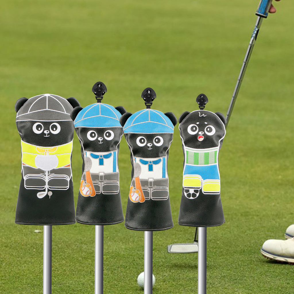 Set 4 Vỏ Bọc Đầu Gậy Đánh Golf Bằng Da PU Dễ Thương