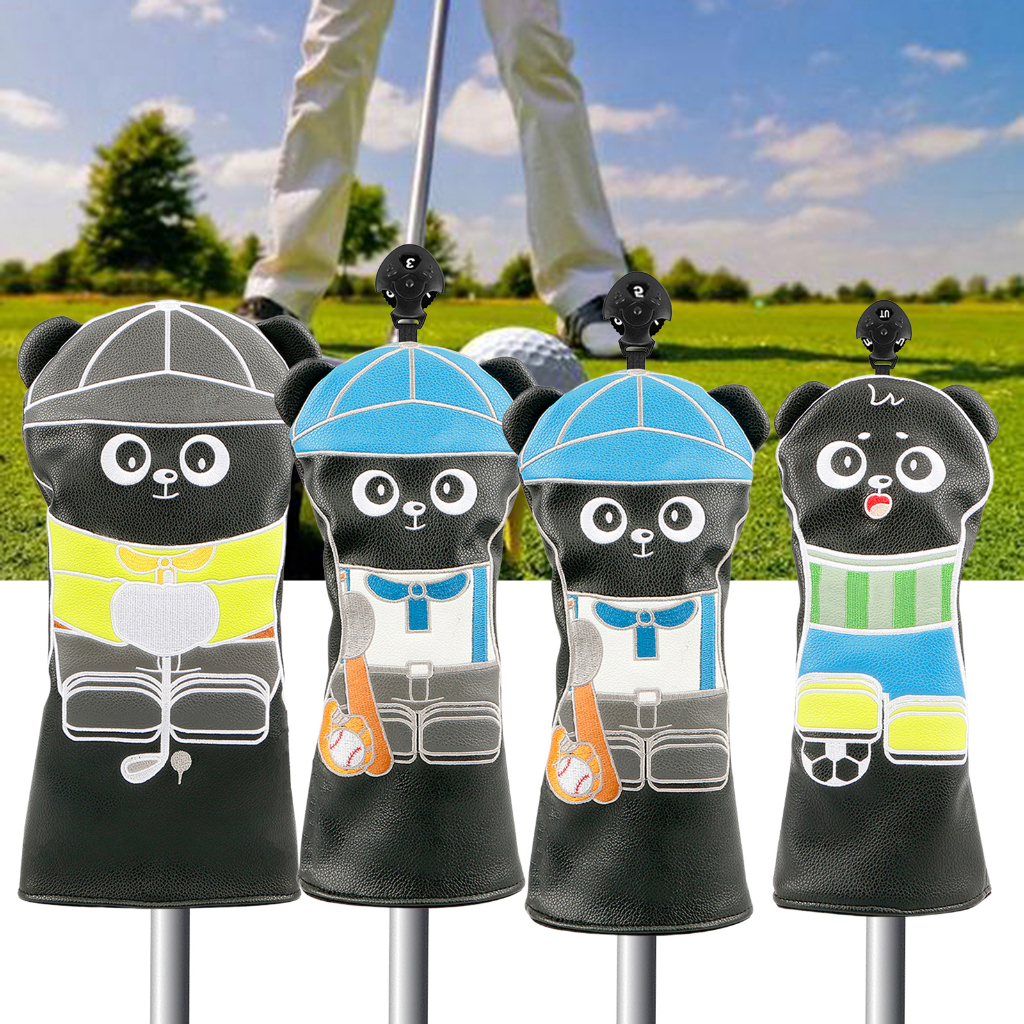 Set 4 Vỏ Bọc Đầu Gậy Đánh Golf Bằng Da PU Dễ Thương