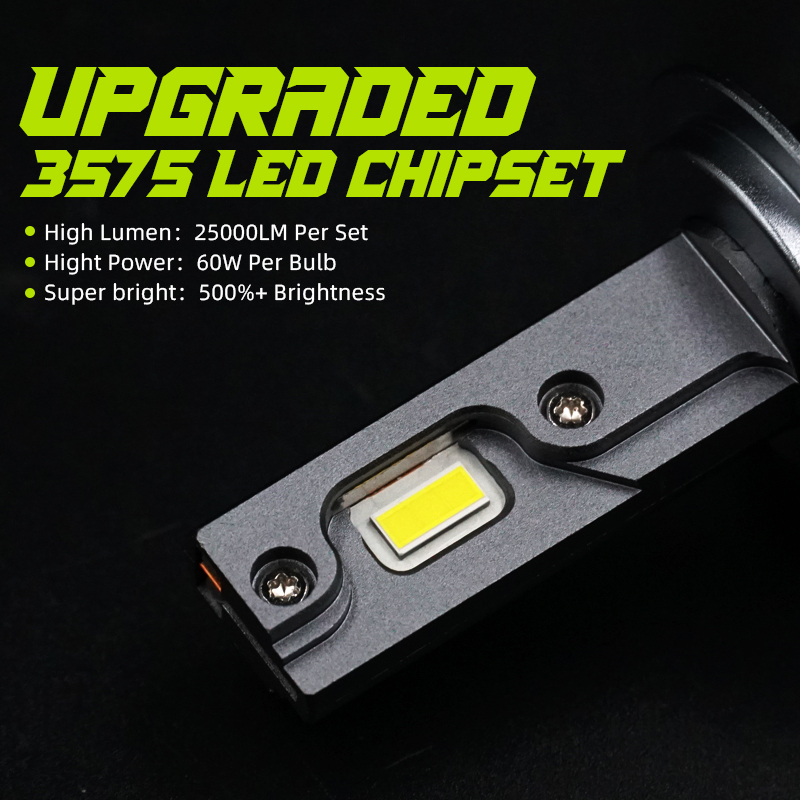 Set 2 Đèn Pha T6C 4300K Ánh Sáng Trắng Vàng 6000K 120W 25000LM H4 H7 H1 H8 H9 H11 H16 HB3 9005 HB4 9006 880 881 H27 D2H Chuyên Dụng Cho Xe Hơi