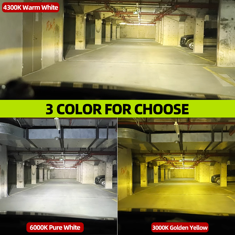 Set 2 Đèn Pha T6C 4300K Ánh Sáng Trắng Vàng 6000K 120W 25000LM H4 H7 H1 H8 H9 H11 H16 HB3 9005 HB4 9006 880 881 H27 D2H Chuyên Dụng Cho Xe Hơi