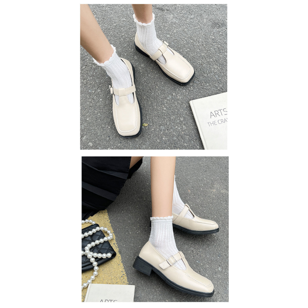 OPAL Thời trang giày cao gót thấp phong cách Anh 2023 dành cho phụ nữ