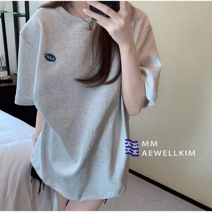 Áo Thun Cotton Dáng Rộng Thêu Họa Tiết Hoạt Hình Phong Cách Nhật Hàn Chất Lượng Cao