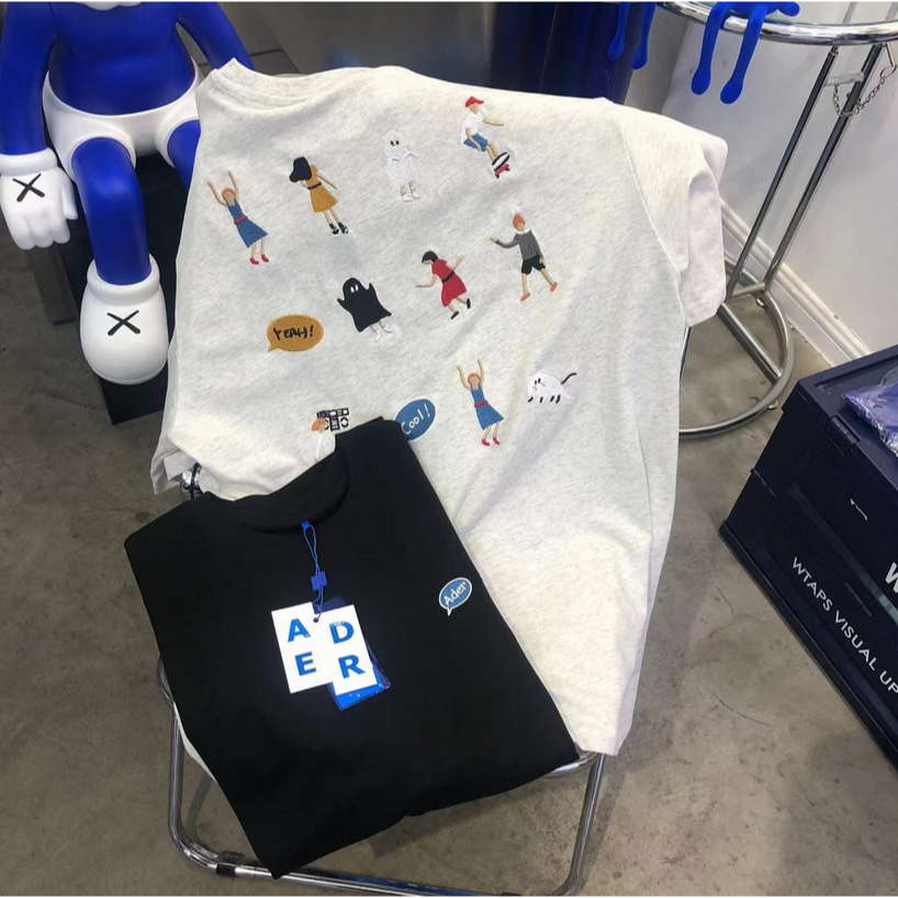 Áo Thun Cotton Dáng Rộng Thêu Họa Tiết Hoạt Hình Phong Cách Nhật Hàn Chất Lượng Cao