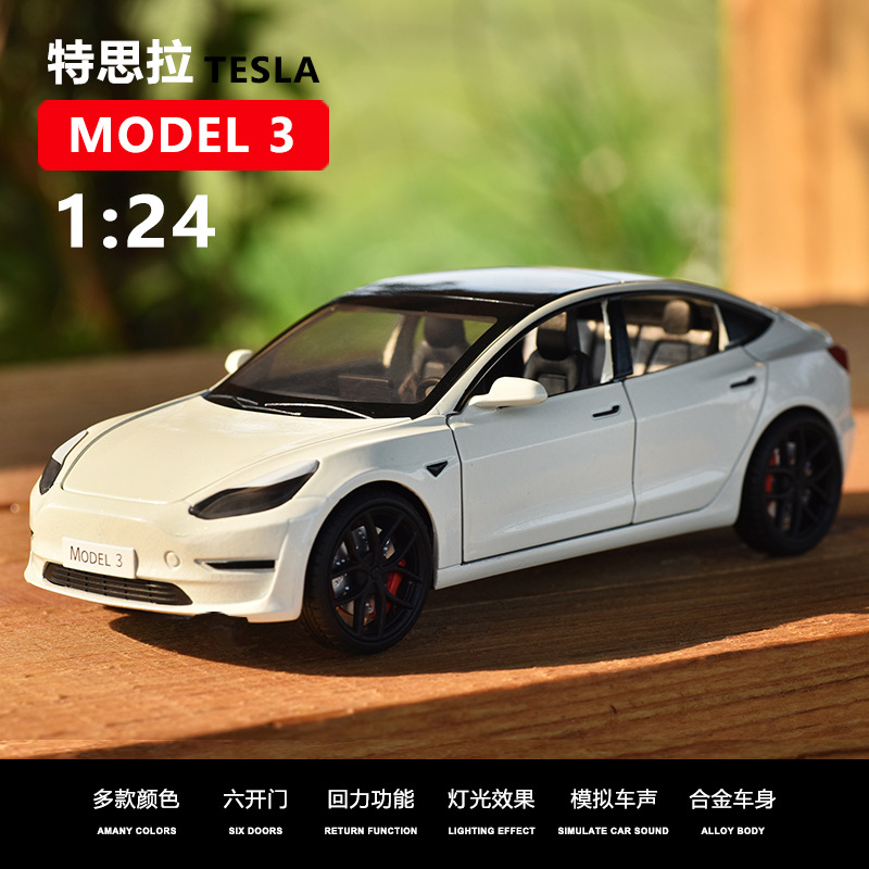 Xe Hơi Đồ Chơi Tesla Model 3 Tỉ Lệ 1 / 24 Cho Trẻ Em