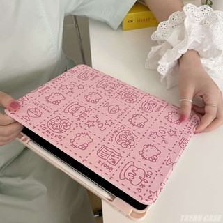 Phụ Kiện Trang Trí Xe Hơi Hình hello kitty Dễ Thương 3600 3° Ốp Máy Tính Bảng Có Ngăn Đựng Bút Cho iPad 10.2 Air 5th / 4th Generation 10.9 iPad Pro 11 9.7 10.2 7 8 9th Air3 pro10.5 10th