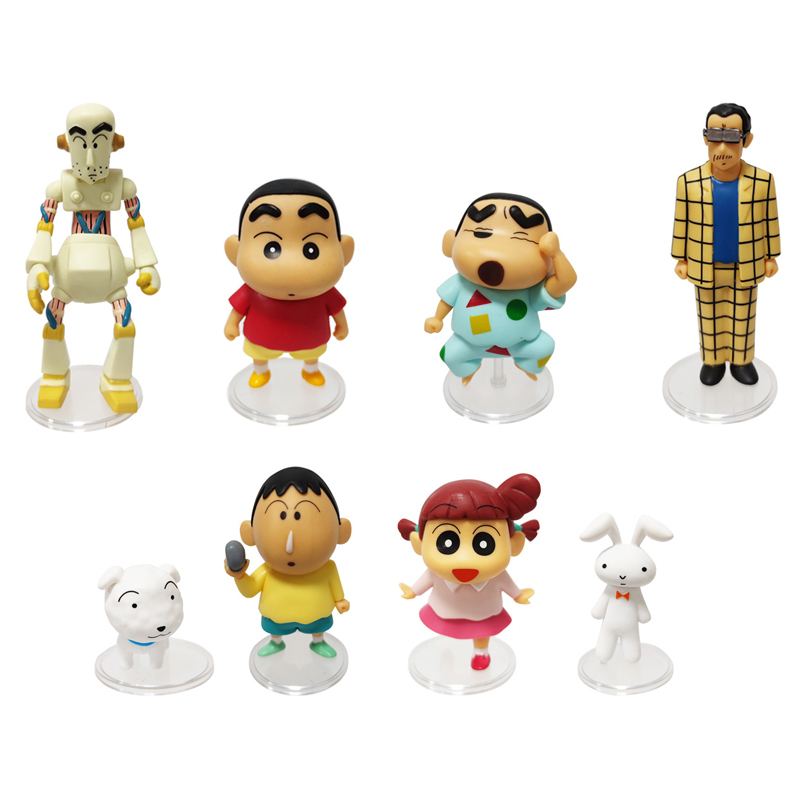 Set 8 Mô Hình Đồ Chơi Nhân Vật yoshito usui shin-chan nohara shinnosuke sakurada nohara Shio Tak Sakura robot Bằng pvc