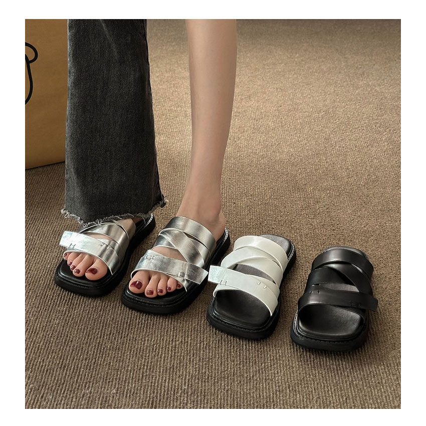 One Dép Quai Chéo Đế Dày Phong Cách Hàn Quốc Thời Trang Mùa Hè 2023 Cho Nữ