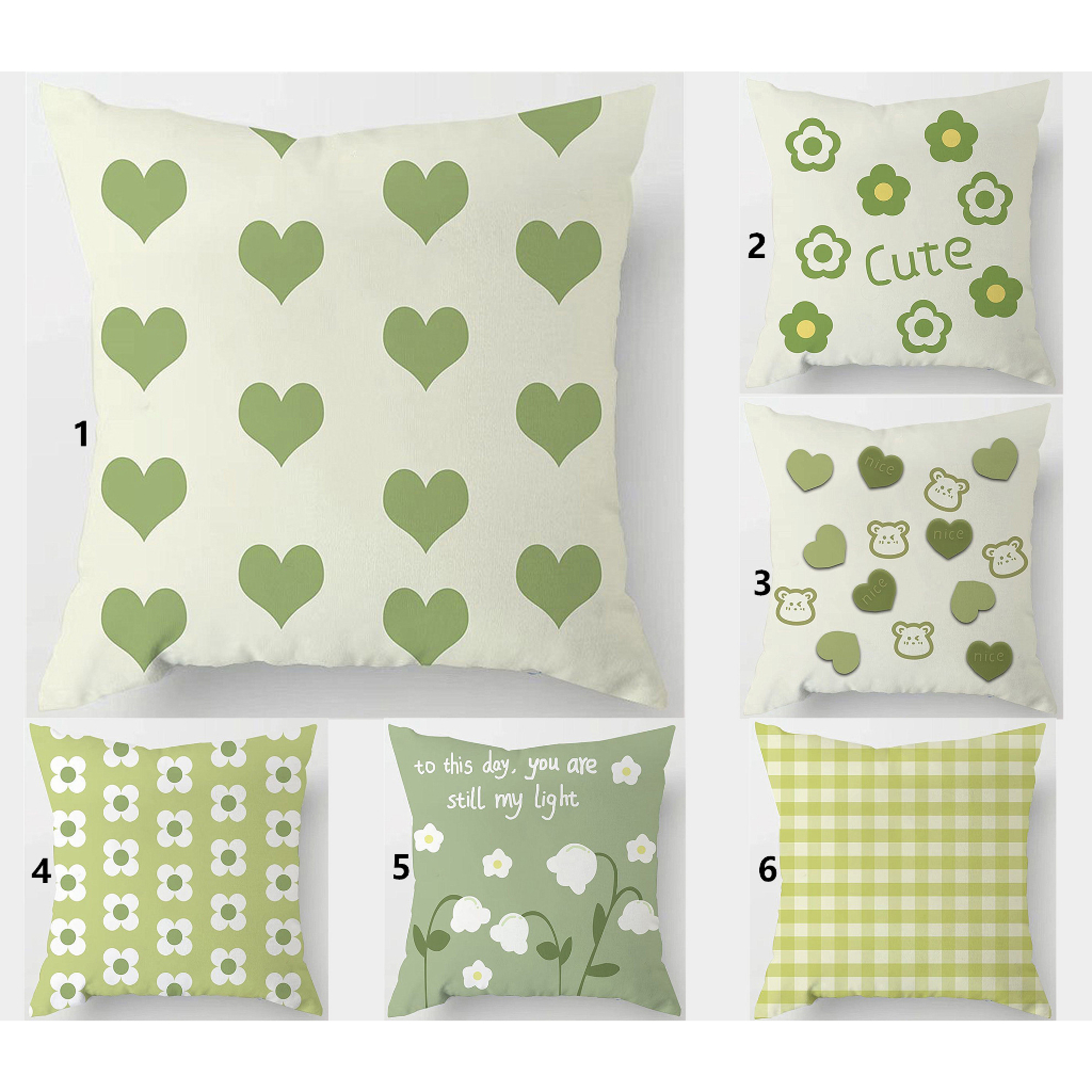 Đệm Bọc Ghế Ngồi Màu Xanh Lá Cây Tươi Mới Kích Thước 70X70.60X60.50X50.45X45.40X40.Vỏ Gối Trang Trí Bằng cotton Mềm Mại