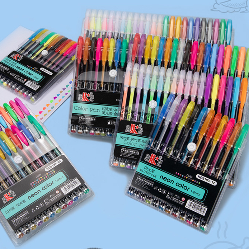 Set 60 Bút Nhũ Gel 12 # 24 # 36 # 48 Màu Glitter