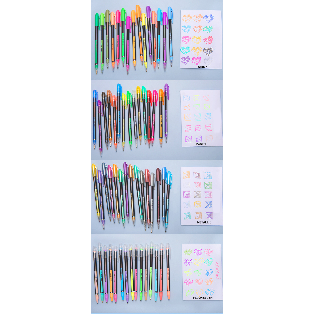 Set 60 Bút Nhũ Gel 12 # 24 # 36 # 48 Màu Glitter