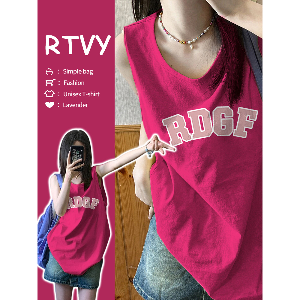 Áo Thun Nữ Không Tay In Hình Trái Cây Và Rồng