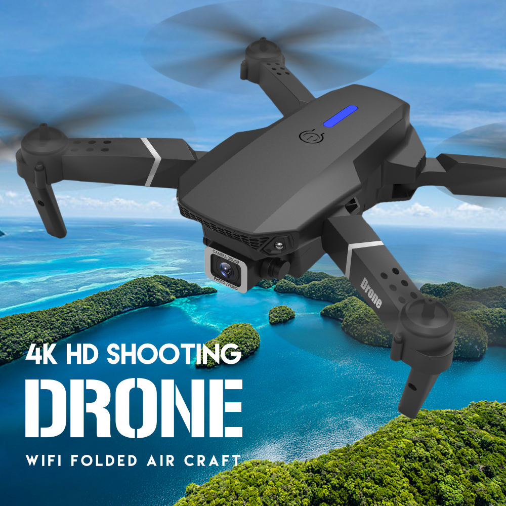 Máy Bay Điều Khiển Từ Xa E88 E99 4K Hai Mặt Kết Nối WiFi FPV