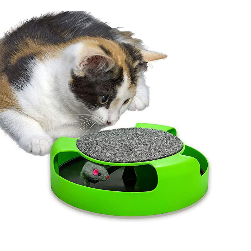 Elsabell. Đồ chơi mèo chuột cho mèo Đồ chơi giải trí tương tác Bàn xoay quán tính Đồ chơi trò chơi bắt mèo cho vật nuôi Đồ chơi vui nhộn mèo con