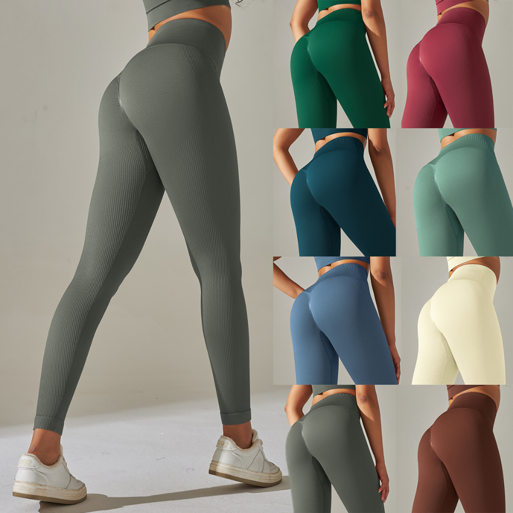 Nessaj Quần Legging Thể Thao Yoga / Chạy Bộ / Tập Gym Co Giãn Màu Trơn Dành Cho Nữ