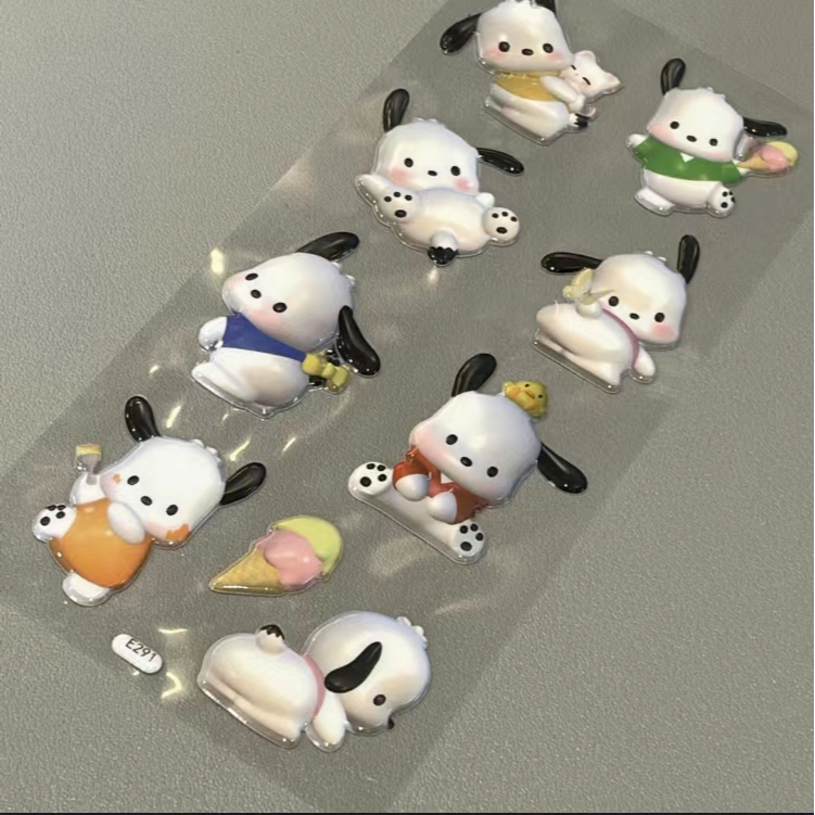 Miếng Dán Trang Trí Laptop / Điện Thoại Hình Chú Chó Hoạt Hình 3D Dễ Thương DIY