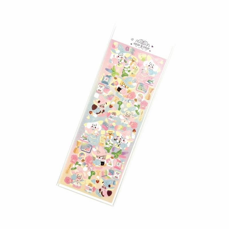 Miếng Dán Trang Trí Sổ Tay Hình Gấu / Thỏ / Hoa Tulip Dễ Thương Phong Cách Hàn Quốc