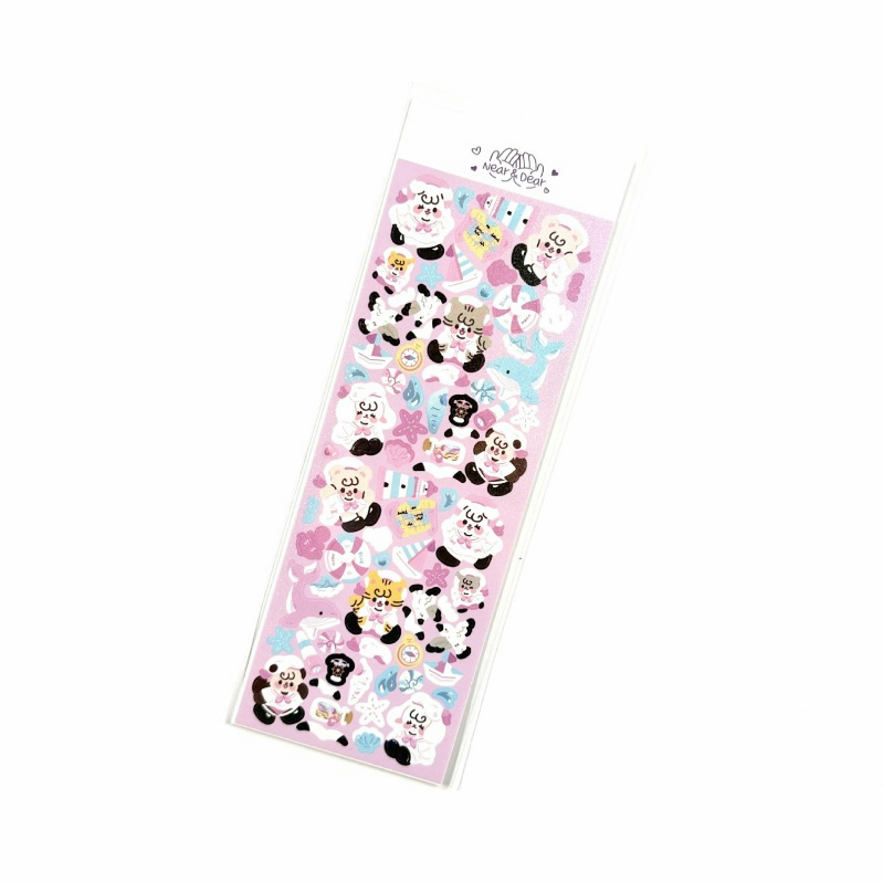 Miếng Dán Trang Trí Sổ Tay Hình Gấu / Thỏ / Hoa Tulip Dễ Thương Phong Cách Hàn Quốc