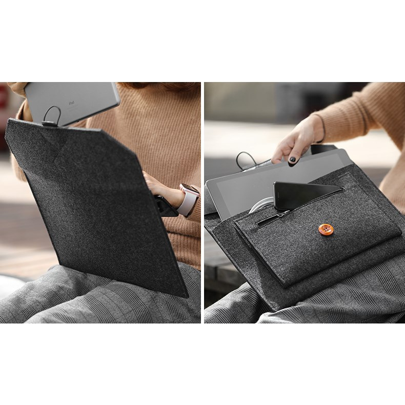 Baona/ RT Túi đựng laptop máy tính bảng vải nỉ dành cho Macbook Air Pro M1 M2 Thinkpad Dell 11 12 13 14 15 inch