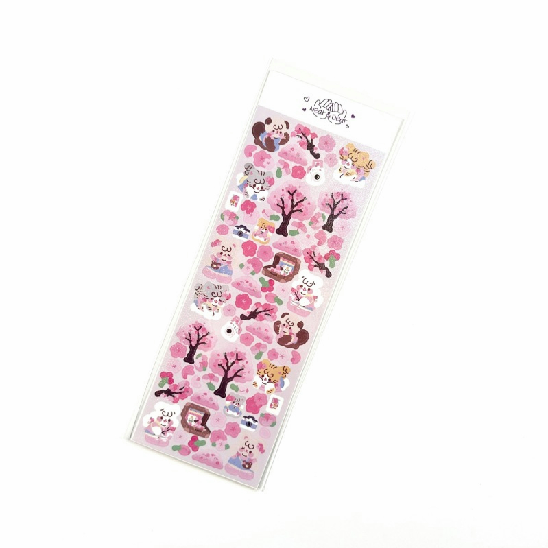 Miếng Dán Trang Trí Sổ Tay Hình Gấu / Thỏ / Hoa Tulip Dễ Thương Phong Cách Hàn Quốc