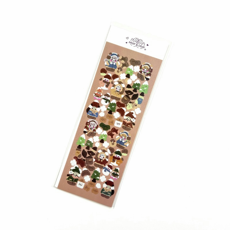 Miếng Dán Trang Trí Sổ Tay Hình Gấu / Thỏ / Hoa Tulip Dễ Thương Phong Cách Hàn Quốc
