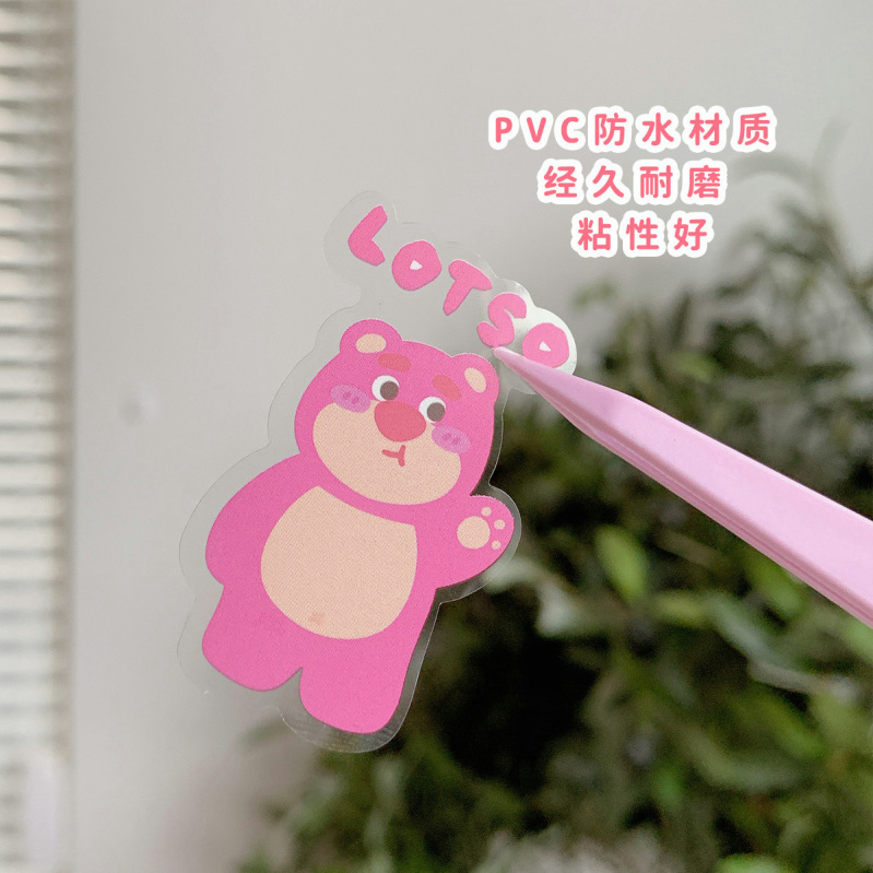 Bộ 25 Miếng Dán Trang Trí Sổ Tay Hình Gấu Dâu Tây Dễ Thương DIY