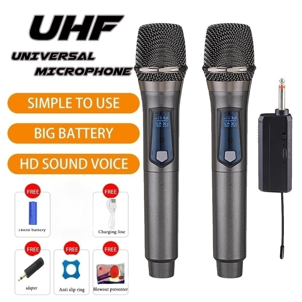 Micro Cầm Tay Không Dây UHF Có Thể Sạc Lại Dùng Để Hát Karaoke / Tiệc Cưới / Nhà Thờ